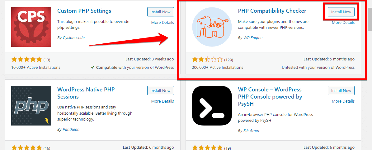 Installing The Php Compatibility Checker Plugin