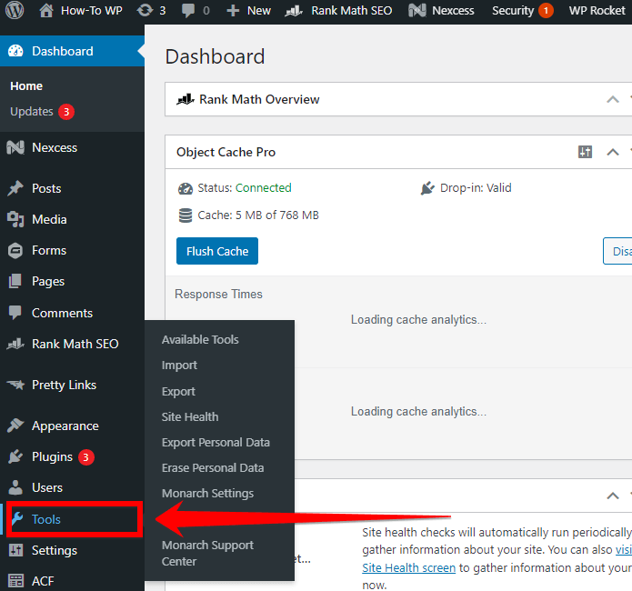 Tools Option In WordPress