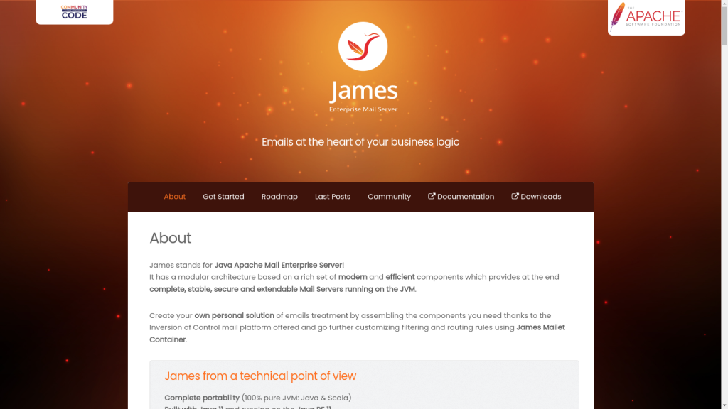 James self hosted email server