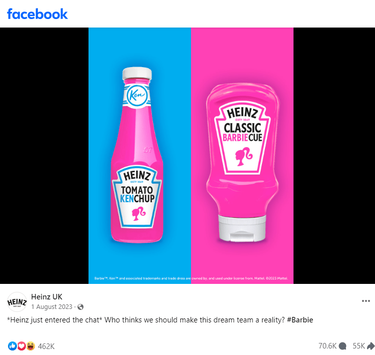 Barbiecue Facebook teaser PR campaign example from Heinz and Mattel