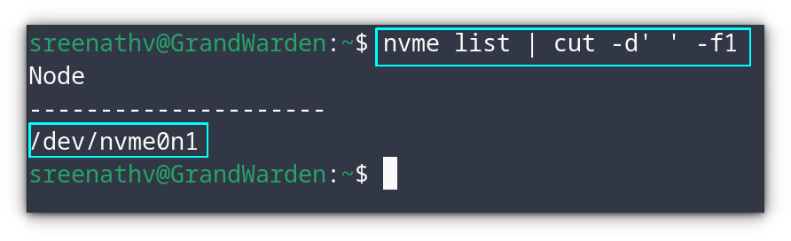 List all the NVMe drives discovered by the kernel, using the "nvme" command.