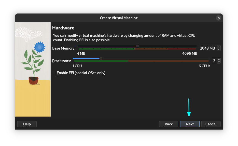 Allocate RAM and CPU for Virtual Machine