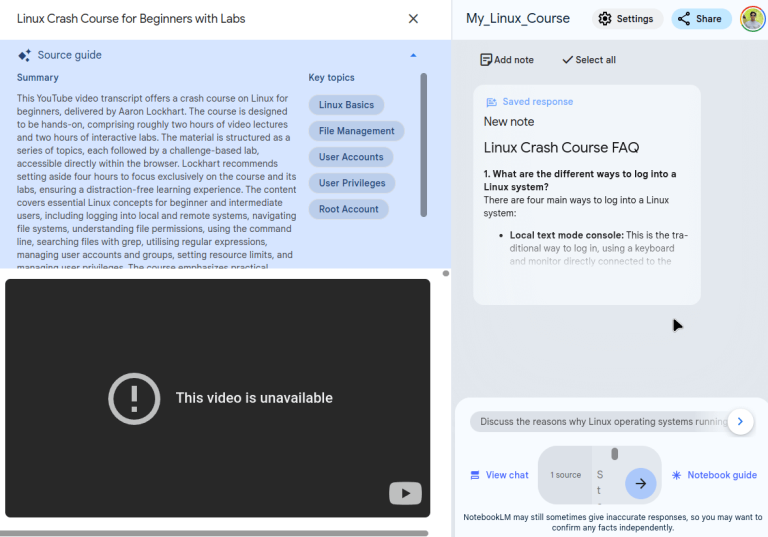 Google's NotebookLM: Turns YouTube Videos into Study Notes