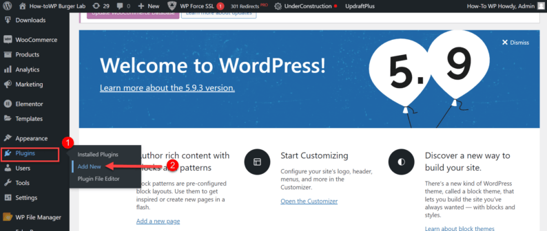 Go To &Quot;Plugins&Quot; And Click The &Quot;Add New&Quot; Option