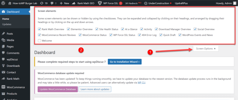 Click The &Quot;Section Options&Quot; Button And Click Uncheck The Elements You Don't Want