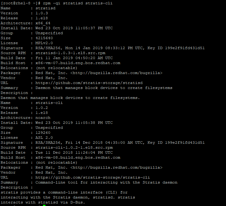 Verify Stratis Installation