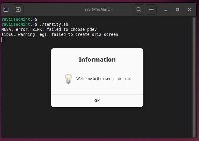 Zenity: Building GTK+ Dialogs in Shell Scripts