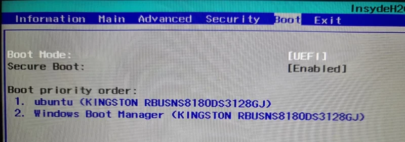 windows ubuntu boot order
