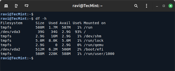 Check Disk Space Utilization