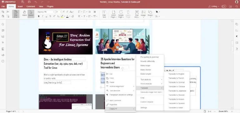 How to Collaborate on PDF Files on Linux Using ONLYOFFICE Docs