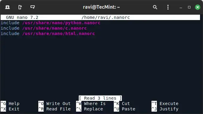 Enabling Syntax Highlighting in Nano