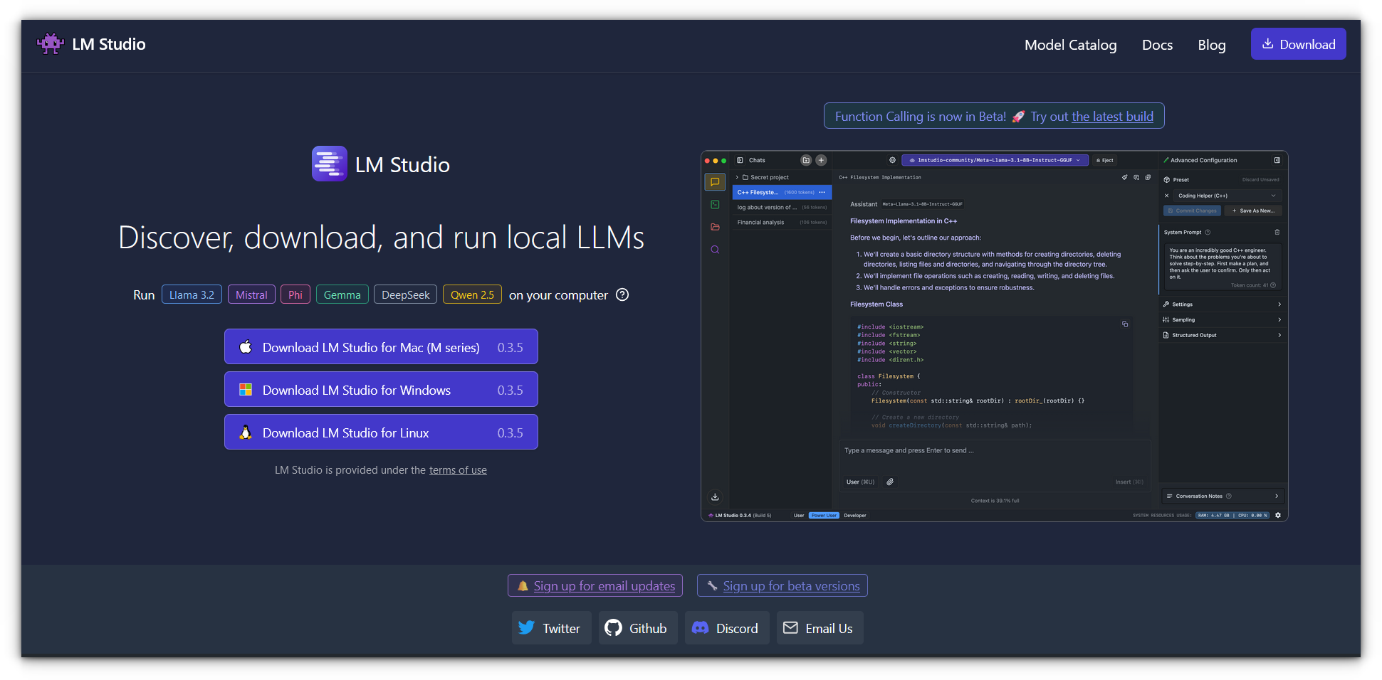 LM Studip local AI tool