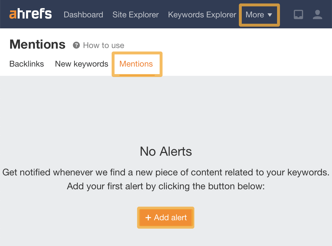 Setting Up Ahrefs' Alerts