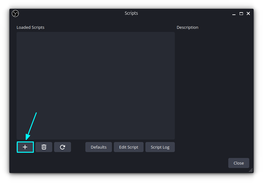 On tthe bottom, click on the plus button to load a script from file.