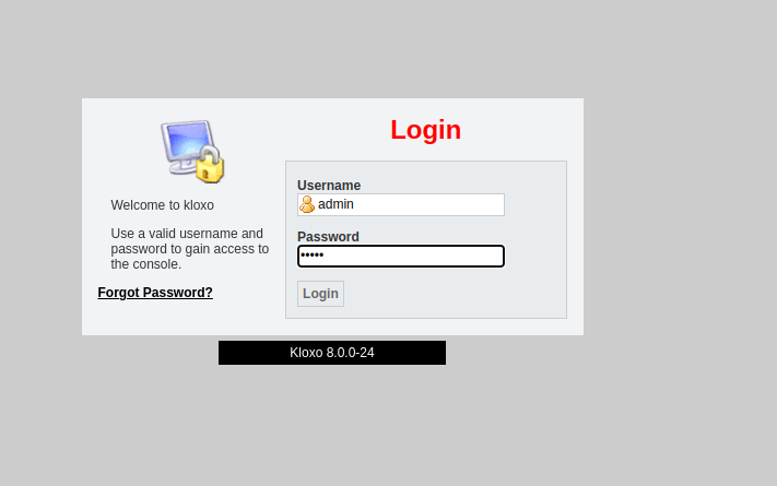 Kloxo Admin Login