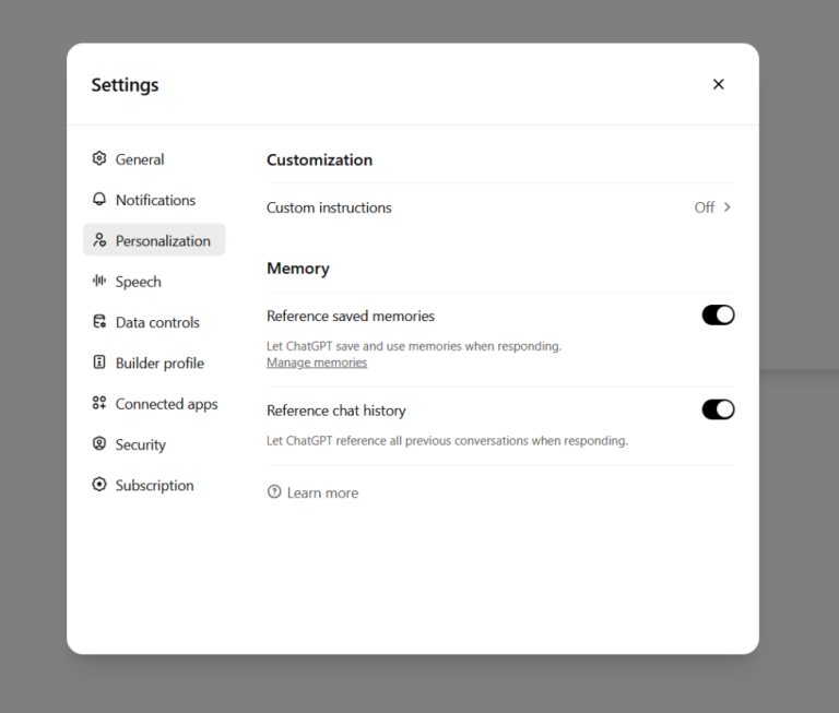 ChatGPT can now remember and reference all your previous chats