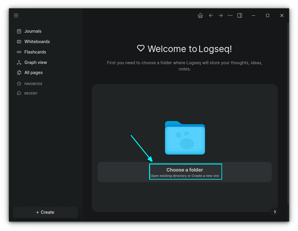 Click on "Choose a folder" button to open the file chooser.