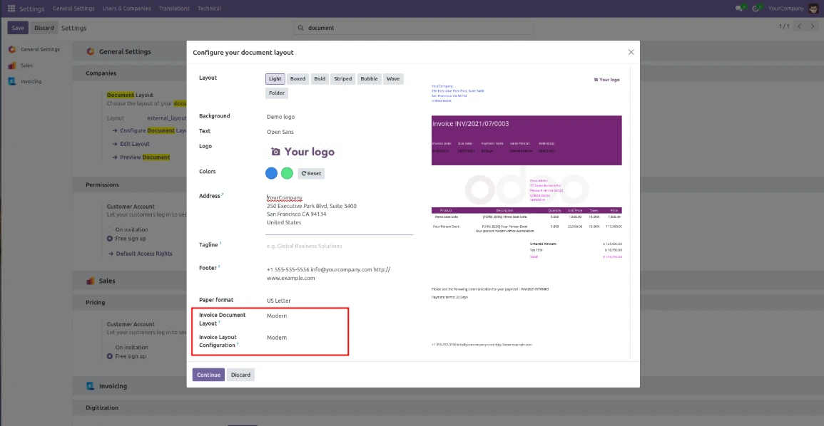 Invoice Format Editor Odoo App
