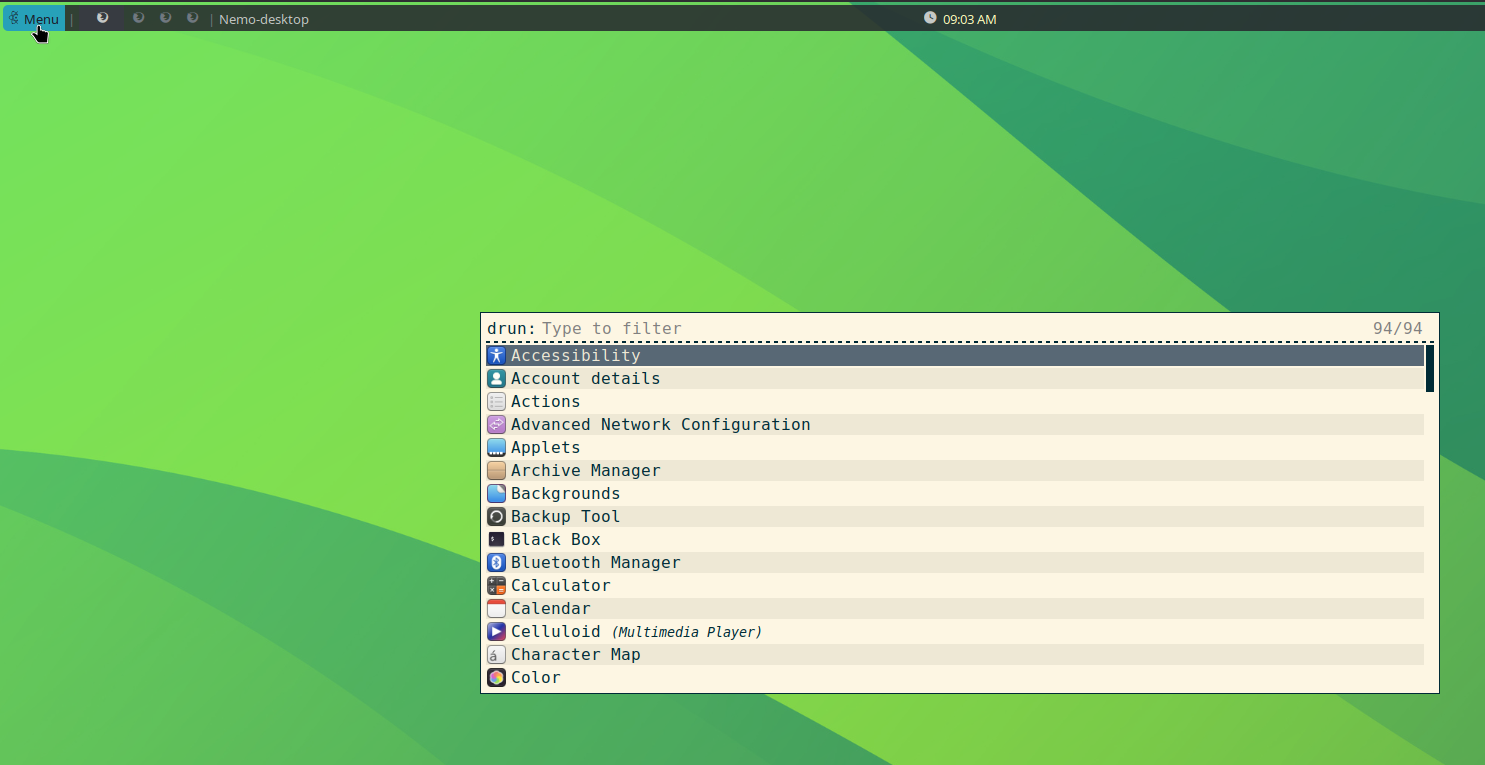 Get a Rofi menu popup when you click on the custom menu button