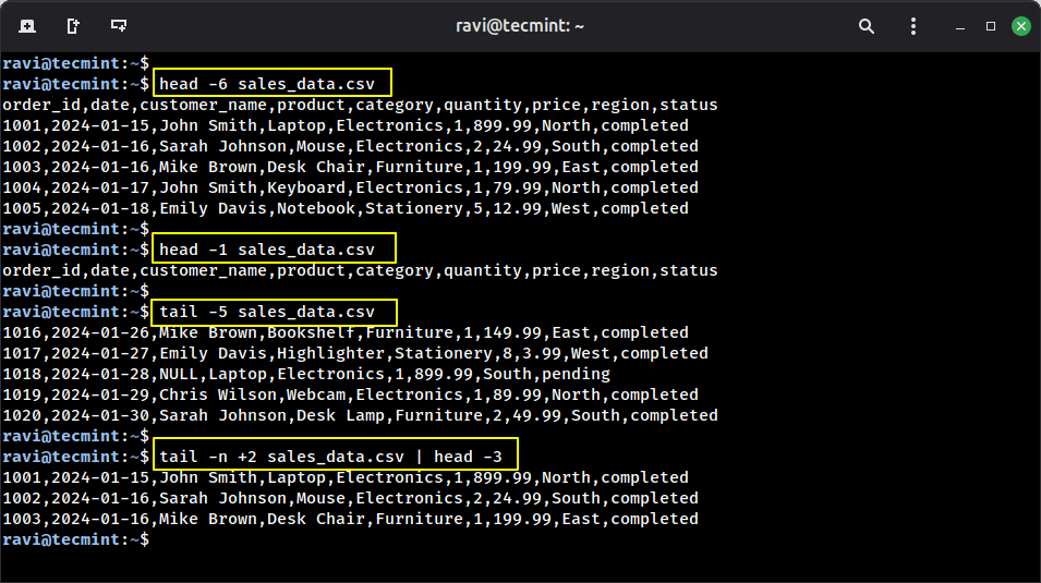 Quickly Preview Files with Head and Tail Commands