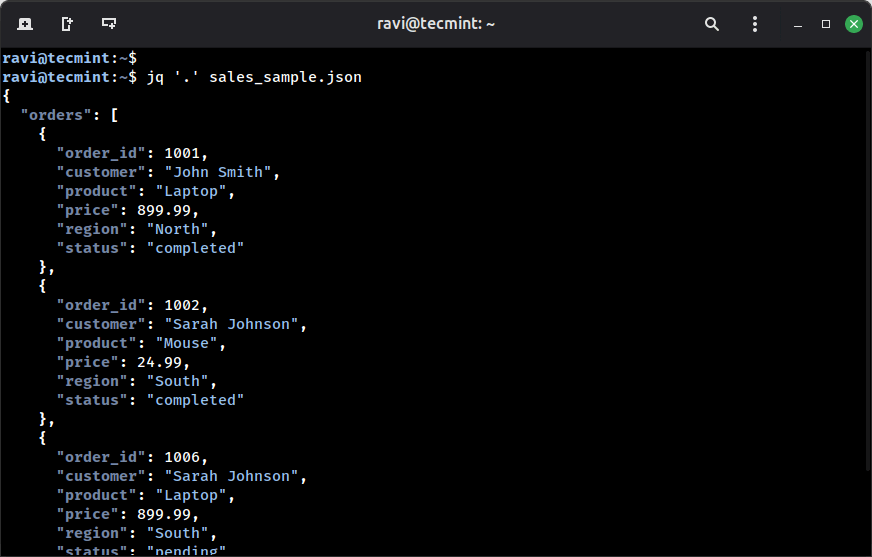 Convert Data to JSON format