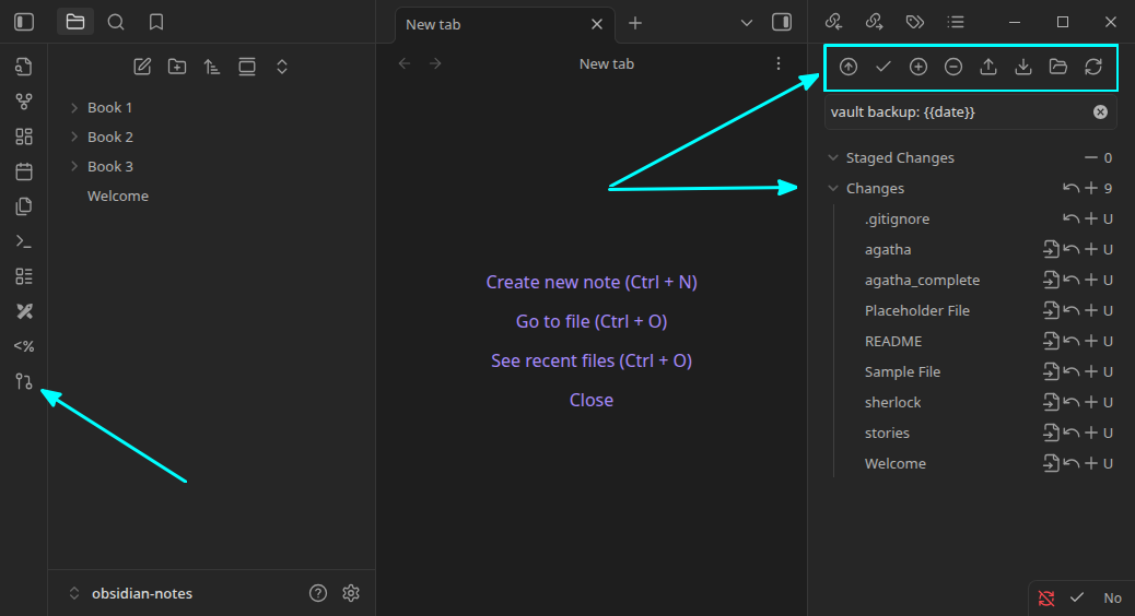 Click git button to view changes.