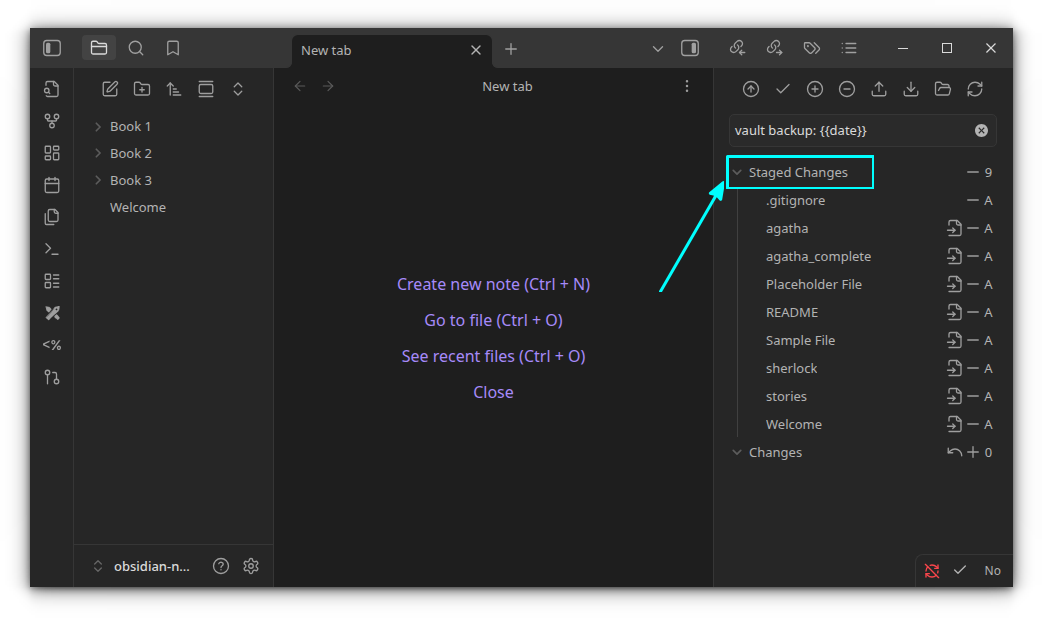 Every changes are staged