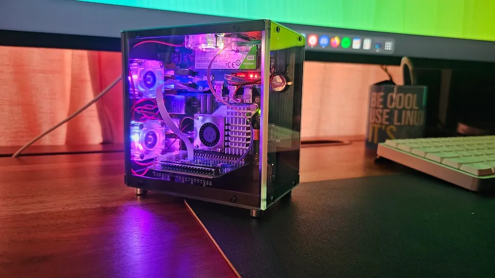 Side view of Elecrow's Tower case for Raspberry Pi