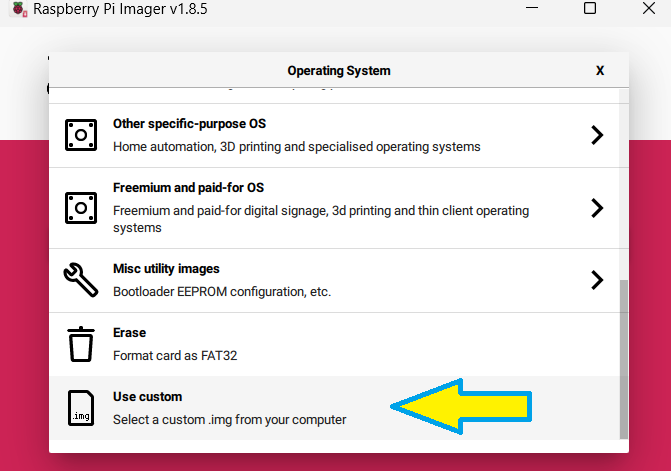 Select RetroPie image