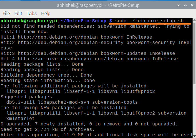 Installing retro-pie via script