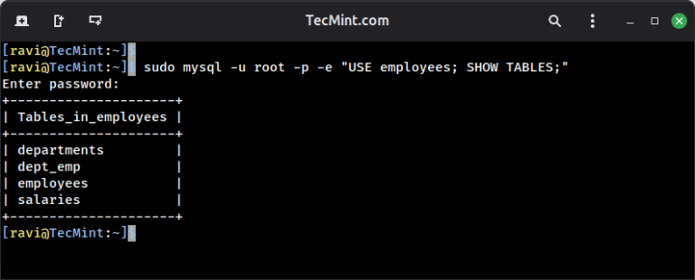 How to Execute MySQL Queries via Linux Terminal