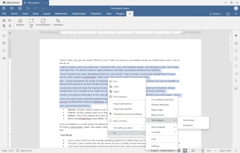 How to Enable AI Document Editing on Ubuntu with ONLYOFFICE and Ollama