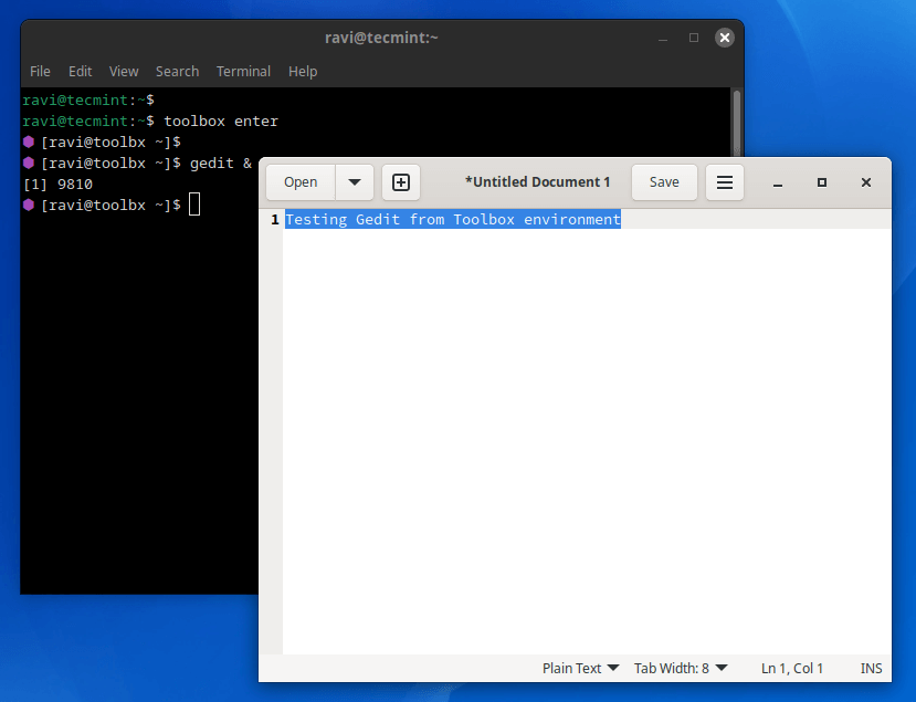 Running GUI Apps Inside Toolbx Containers