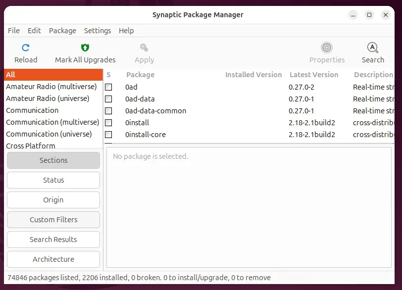 Synaptic Package Manager