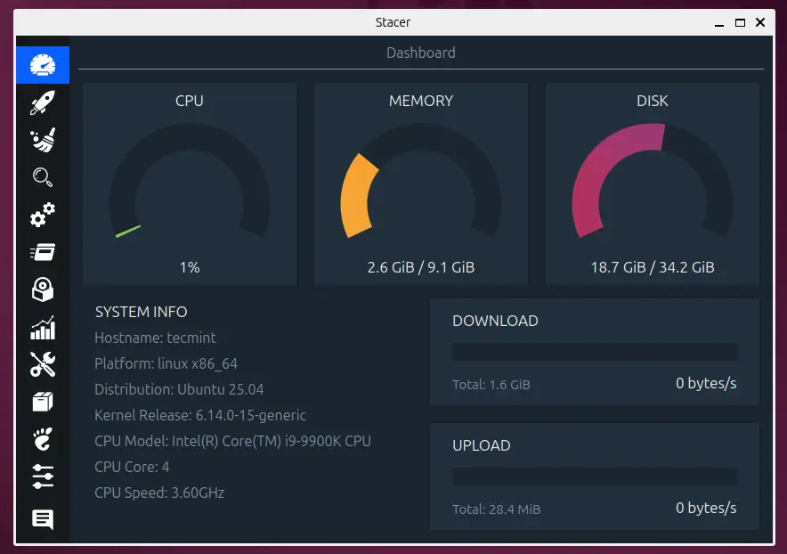 Stacer - System Optimization and Monitoring Tool