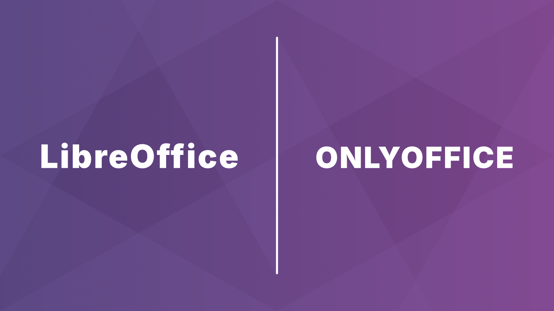 Plain, bold white text "LibreOffice" and "ONLYOFFICE" on a stylized purple background with a dividing white line